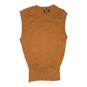 Vintage Burnt Orange Sleeveless Knit Sweater Size L